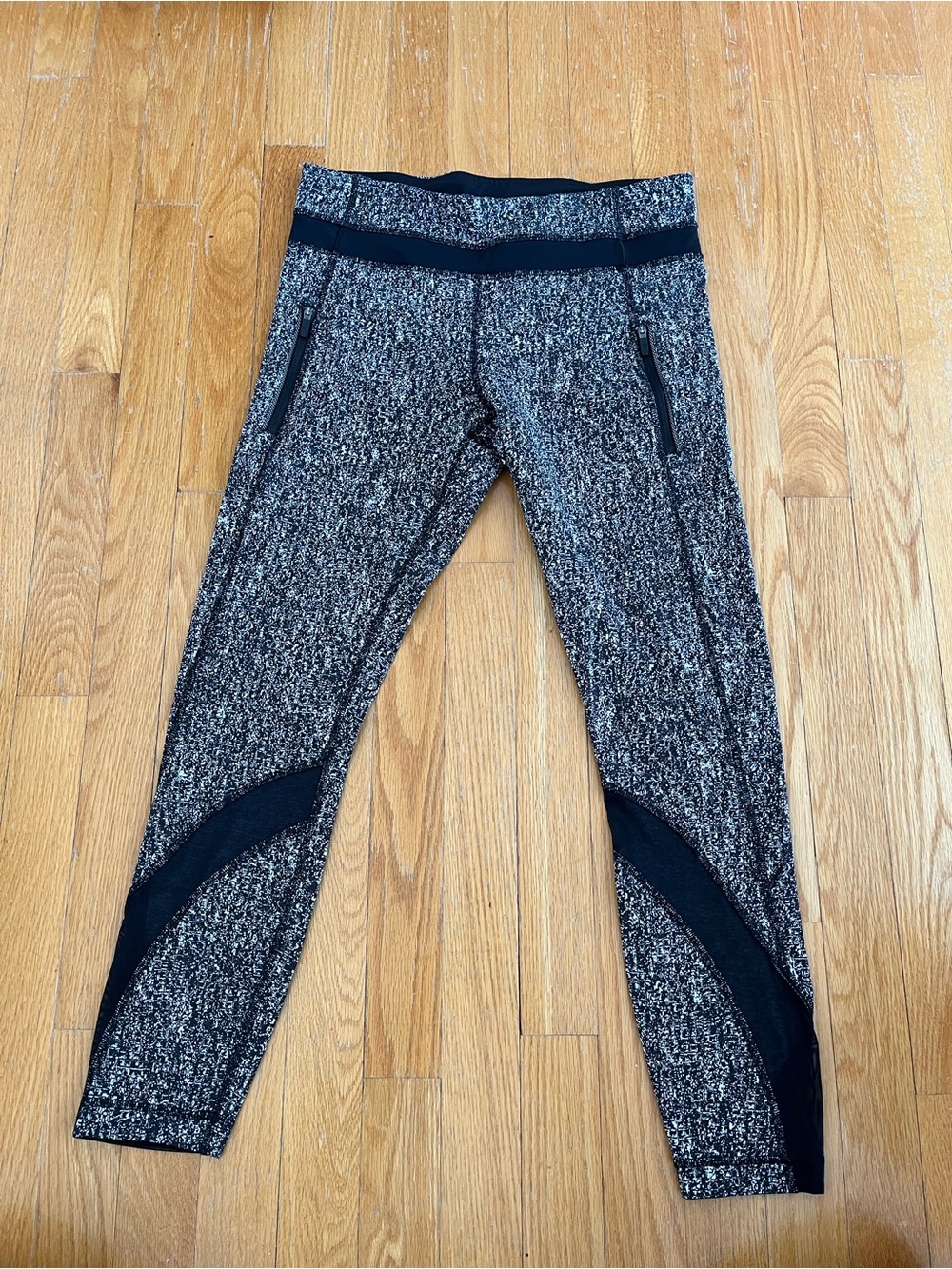 lululemon athletica Black and Heathered Gray Workout Leggings